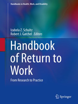 cover image of Handbook of Return to Work